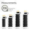 purifyou 40oz / 32oz / 22oz / 12oz Borosilicate Glass Water Bottle with Time & Volume Markers, Silicone Sleeve, Stainless Steel Lid | Reusable Glass Bottle for Water & Juice (32oz Jet Black) view 2