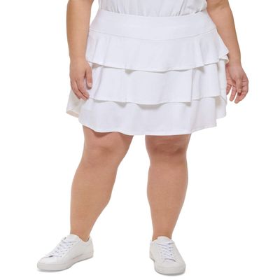 Calvin Klein Performance Womens Plus Tennis Fitness Skort White 1X
