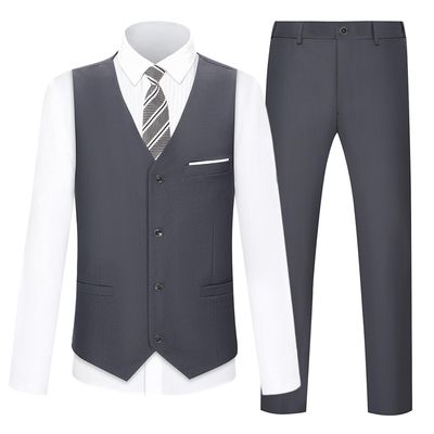 Kids Suits for Boys Wedding Outfit Size 7 Little Boy Formal Gray Tuxedo Suit Set with White Dress Shirt and Tie