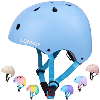 CELOID Kids Bike Helmet,Toddler Skateboard Helmets for Ages 5-8-9 Years Boys GirlsAdjustable Multi-Sport Bicycle Skateboarding Roller Skating Scooter Balance Bike Helmet,SkyBlue