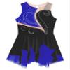 Aislor Girls Sleeveless Figure Ice Roller Skating Dress Rhinestone Gymnastic Leotard Competition Costume Skating wear Blue&Black 12 Years view 3