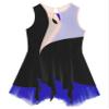 Aislor Girls Sleeveless Figure Ice Roller Skating Dress Rhinestone Gymnastic Leotard Competition Costume Skating wear Blue&Black 12 Years view 4