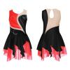 Aislor Girls Sleeveless Figure Ice Roller Skating Dress Rhinestone Gymnastic Leotard Competition Costume Skating wear Red&Black 12 Years view 3