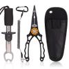 Aluminum Alloy Lure Pliers Fishing Pliers Fish Control Device Fishing Tackle Supplies Set with a Release Cord (Black) view 1