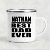 Designsify Gifts, Nathan Best Dad Ever, 12oz Camping Mug Stainless Steel Enamel Tea-Cup with Handle - for Birthday Anniversary Christmas Mothers Day Fathers Day Party, to Men Women Him Her Friend view 3