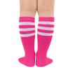 American Trends Girls Soccer Socks Kids Pink Softball Football Baseball Youth Toddler Knee High Tube Socks for Boys 1 Pack Rose Pink White 3-6 Years view 3