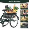 Jacgood 7 Speed 3 Wheel Bike for Women Men Seniors,26 inch Adult Tricycle, Cruise Trike Bike with Shopping Basket & Lock, Adjustable Seat, Multiple Colors (Green) view 4
