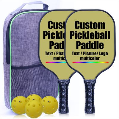 Customized Premium Pickleballs Paddles Set, Graphite Rackets for Women & Men and Pickleball Balls for Indoor or Outdoor Play, Pickleball Set - Racquets, Pickleballs & Carry Bag, DarkKhaki-2 Player Set