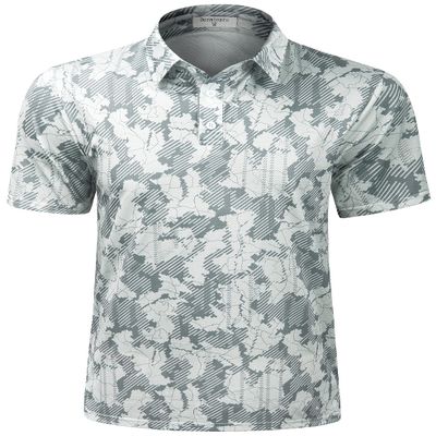 Derminpro Men's Lightweight Moisture Wicking Short Sleeve Dry Fit Golf Polo Shirts White Camo XX-Large