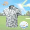 Derminpro Men's Lightweight Moisture Wicking Short Sleeve Dry Fit Golf Polo Shirts White Camo XX-Large view 4