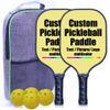Personalized Pickleballs Paddles, Customized Add Your Photo Text Logo, Pickle Ball Paddle Gifts for Beginners & Pros, 2 Racquets, 4 Pickleballs & 1 Carry Bag, Khaki-2 Player Set view 1