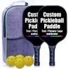 Custom Pickleballs Paddles, Add Your Photo, Text, Logo, Graphite Pickleballs Paddle with Comfort Grip, Pickleball Set of 2 Paddles with 4 Balls, and Portable Carry Bag, Black-2 Player Set view 1