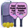 Customized Pickleballs Paddles, Add Your Photo, Text, Logo, Graphite Pickleballs Paddle with Comfort Grip, Pickleball Set of 2 Paddles with 4 Balls, and Portable Carry Bag, Plum-2 Player Set view 1