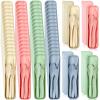 Jinei 50 Sets Reusable Travel Utensils Set with Case Wheat Straw Cutlery Portable Spoon Knife Forks Lunch Box Accessories Friendly Tableware for Kids Adults Camping Utensils(Bright) view 1