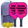 Customized Pickleballs Paddles Set, Graphite Face Pickleballs Paddles with Honeycomb Core and Premium Comfort Grip, 2 Pickle Ball Racquet with 4 Balls with1 Portable Bag for Men and Women, DeepPink view 1