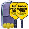 Customized Pickleballs Paddles, Personalized Add Your Photo Text Logo, Pickle Ball Paddle Gifts for Beginners & Pros, 2 Racquets, 4 Pickleballs & 1 Carry Bag, Gold-2 Player Set view 1