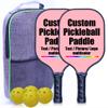Custom Pickleballs Paddles Set, Graphite Face Pickleballs Paddles with Honeycomb Core and Premium Comfort Grip, 2 Pickle Ball Racquet with 4 Balls with1 Portable Bag for Men and Women, LightPink view 1