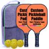 Customize Pickleballs Paddles, Add Your Photo, Text, Logo, Graphite Pickleballs Paddle with Comfort Grip, Pickleball Set of 2 Paddles with 4 Balls, and Portable Carry Bag, Coral-2 Player Set view 1