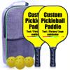 Custom Pickleballs Paddles, Lightweight Pickleballs Paddles Set of 2, Graphite Pickleballs Paddle Face, Honeycomb Core, 4 Balls, 1 Carry Bag, Pickleball Set for Women Men, Yellow-2 Player Set view 1