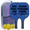 Customized Pickleballs Paddles, Personalized Add Your Photo Text Logo, Pickle Ball Paddle Gifts for Beginners & Pros, 2 Racquets, 4 Pickleballs & 1 Carry Bag, RoyalBlue-2 Player Set view 1