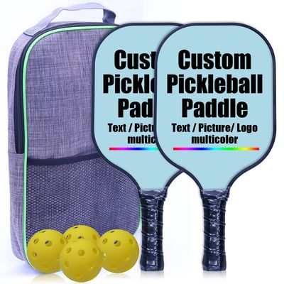 Custom Premium Pickleballs Paddles Set, Graphite Rackets for Women & Men and Pickleball Balls for Indoor or Outdoor Play, Pickleball Set - Racquets, Pickleballs & Carry Bag, LightBlue-2 Player Set