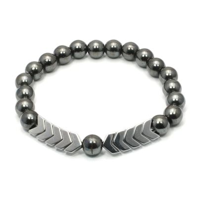 Hematite Crystal Bracelet - Silver Arrows