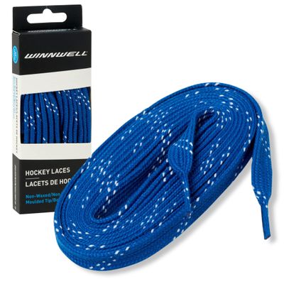 Winnwell Non Waxed Hockey Skate Laces - Ice Hockey & Roller Blade Skates Laces, Multiple Lace (Royal/White, 63")
