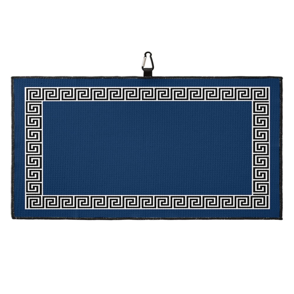 LEOSUCRE Navy Blue Chinese Floral Style Golf Towels, Microfiber Waffle Golf Towels with Clip for Golf Bags Absorbent Golf Cleaning Towel Golf Bag Towels for Men Simple Painting Golf Gift 24"x16"