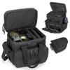 GOBUROS Tactical Gun Range Bag with 3 Pistols Capacity and TSA Lock, Gun Duffle Bag with 2 Small Pistol Cases and 12x Magazine Slots, Multi-Pockets for Hunting and Shooting Range Gear, Black view 1