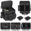 GOBUROS Tactical Gun Range Bag with 3 Pistols Capacity and TSA Lock, Gun Duffle Bag with 2 Small Pistol Cases and 12x Magazine Slots, Multi-Pockets for Hunting and Shooting Range Gear, Black view 3