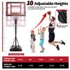 Giantex 10 Ft Basketball Hoop Outdoor - 5 FT to 10 FT Height Adjustable Indoor Portable Basketball Goal System with 2 Wheels, Weight Bag, Fillable Base, 32" Backboard, Perfect for Kids Teens Adults view 3