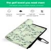 LEOSUCRE Summer Leaves Golf Towels, Microfiber Waffle Golf Towels with Clip for Golf Bags Absorbent Golf Cleaning Towel Golf Bag Towels for Men Green Floral Plant Golf Gift 24"x16" view 2