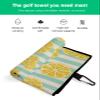 LEOSUCRE Lemon Golf Towels, Microfiber Waffle Golf Towels with Clip for Golf Bags Absorbent Golf Cleaning Towel Golf Bag Towels for Men Sliced Fruits Tiled Green Stripes Golf Gift 24"x16" view 2