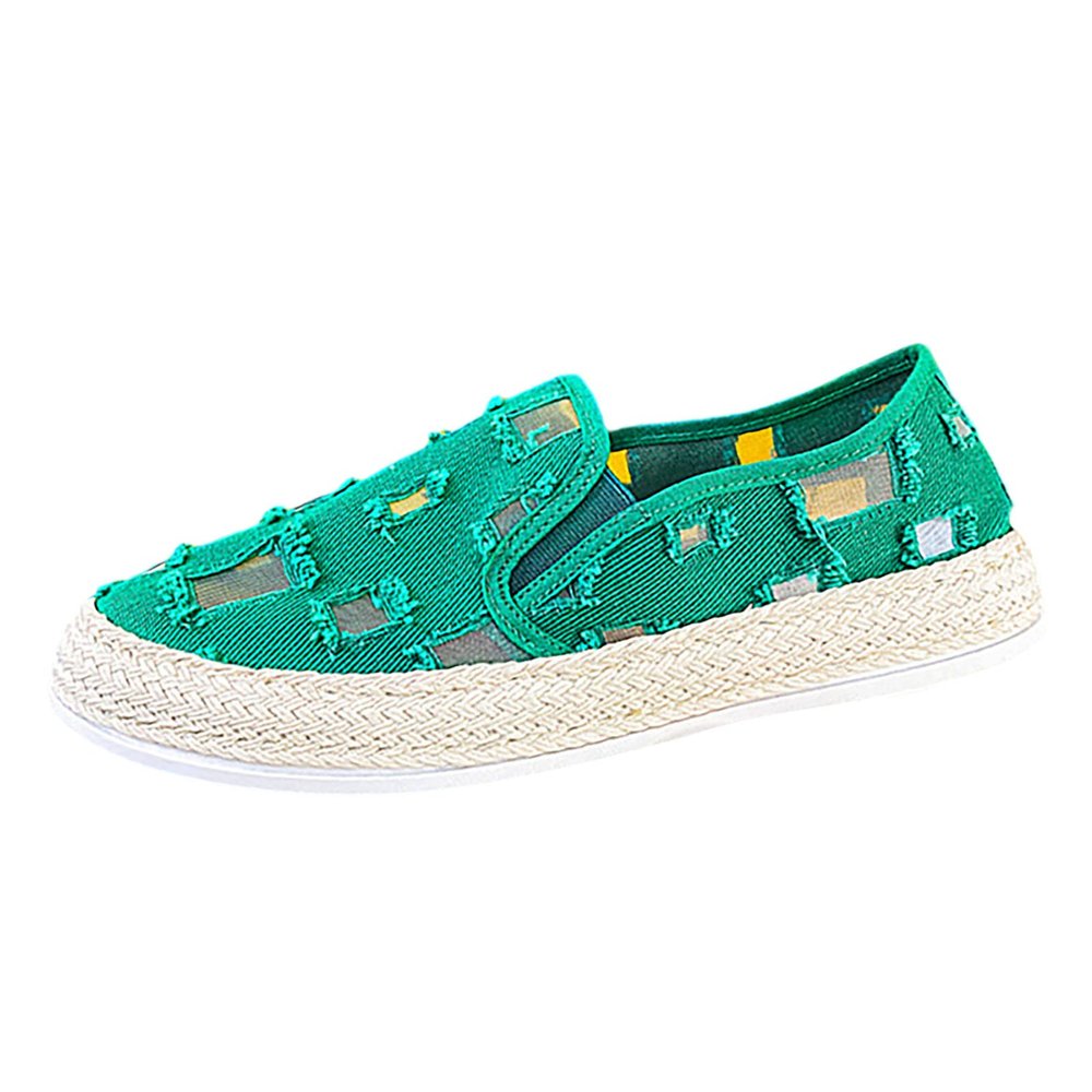 CsgrFagr Women's D'orsay Shoes Men's Spring And Summer New Non Slip Walking Fashion Light Shoes Flar Mesh Sport Shoes (Green, 10)