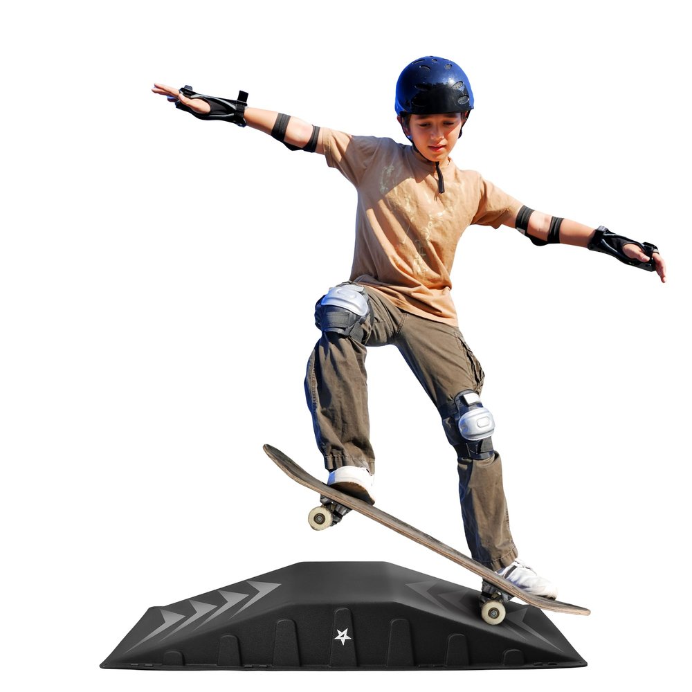 Yes4All Single-Piece Skateboard Ramp, Bike Ramp, Skate Ramp - Durable & Designed for Beginners, Capacity 220Lbs - 44" Length