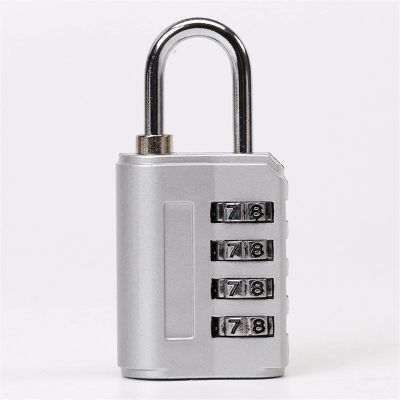 4 Digits Password Code Combination Padlock Aluminum Alloy Suitcase for Luggage Travel Code Lock Code Keyed Thieft Lock 1Pcs (Color : Silver)