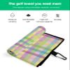 LEOSUCRE Spring Easter Golf Towels, Microfiber Waffle Golf Towels with Clip for Golf Bags Absorbent Golf Cleaning Towel Golf Bag Towels for Men Colorful Line Checkered Golf Gift 24"x16" view 2
