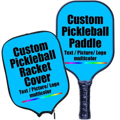 Custom Pickleball Paddle Cover Custom Pickleball Paddle, Personalized Add Your Image Photo Logo, Graphite Pickleball Paddle Polypropylene Honeycomb Core, Neoprene Paddle Cover, DeepSkyBlue