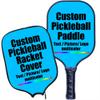 Custom Pickleball Paddle Cover Custom Pickleball Paddle, Personalized Add Your Image Photo Logo, Graphite Pickleball Paddle Polypropylene Honeycomb Core, Neoprene Paddle Cover, DeepSkyBlue view 1