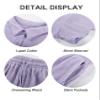 Flygo Women Two Piece Casual Outfits Y2K Loungewear Pleated Short Pants Button Down Shirt Streetwear Sets(Purple-M) view 3