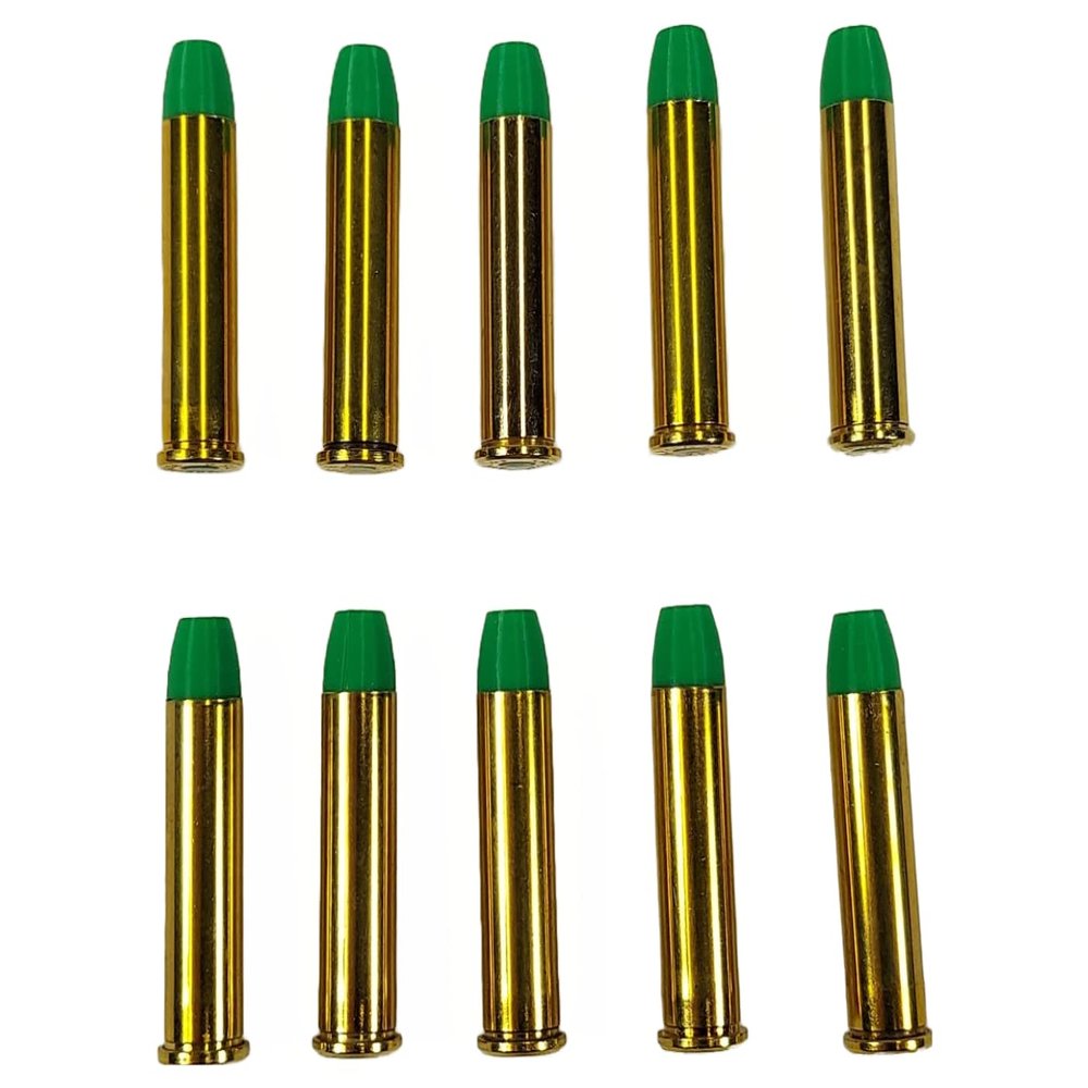 357 Magnum Snap caps - Dummy Training Rounds - Set of 10 (Green & Brass)