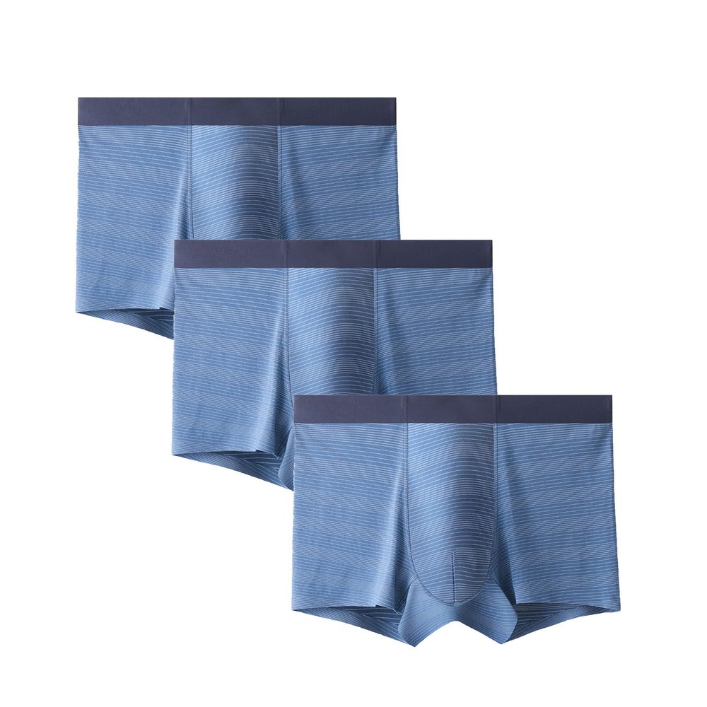 DGKaxiyaHM Men's Seamless Modal Underpants - Fashion Quick-Drying & Breathable (Blue-3PC,Large)