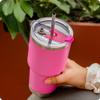 Prurex 30 Oz Tumbler Lids, Replacement Lids for 30oz Yeti Rambler, Ozark Trail and More, BPA Free, 30 OZ Tumbler and 40 OZ Silver Buffalo, Cup Cover (Magenta) view 2