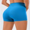CRZ YOGA Women's Naked Feeling Biker Shorts - 3 Inches High Waisted Yoga Workout Running Spandex Madagascar Blue X-Large view 2