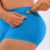 CRZ YOGA Women's Naked Feeling Biker Shorts - 3 Inches High Waisted Yoga Workout Running Spandex Madagascar Blue X-Large view 3