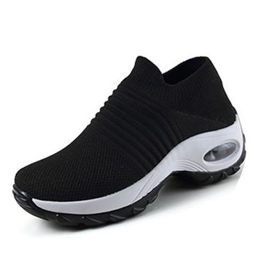 Dressnu Women's Shoes air Cushion Sneakers Rocking Shoes Casual Shoes Black 3 5