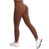 Aoxjox High Waisted Workout Leggings for Women Tummy Control Buttery Soft Yoga Metamorph Deep V Pants 26" (Cloud Brown, Medium) view 3