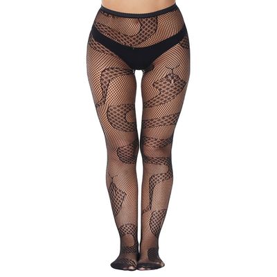Abberrki Womens Fishnet Snake Tights Patterned Pantyhose High Waist Stockings (Snake)