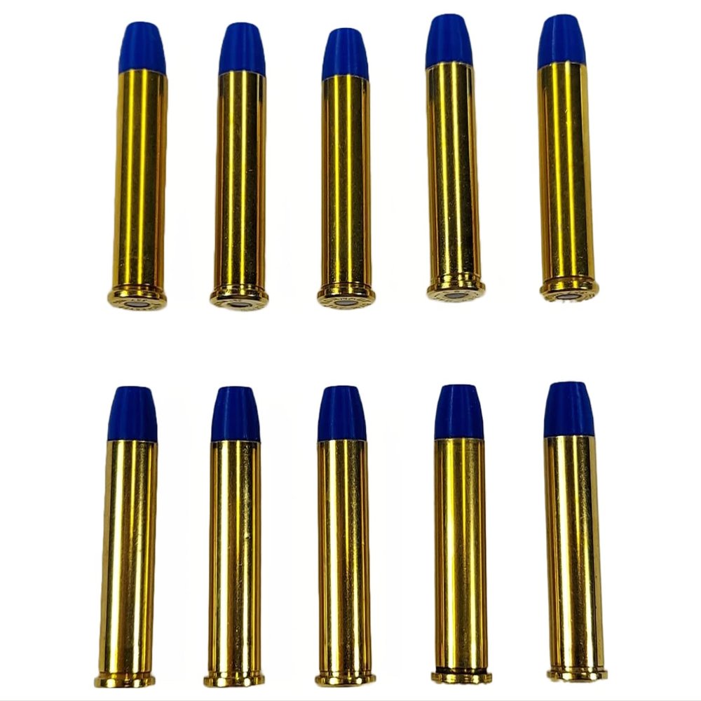 357 Magnum Snap caps - Dummy Training Rounds - Set of 10 (Blue & Brass)
