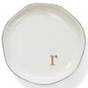 HOME SMILE Initials Ring Dish Jewery Tray with Personalized R-Monogrammed Engagement Wedding Gifts for Friends,Sister,Birthday Christmas Gifts for Women,Ceramic White view 1